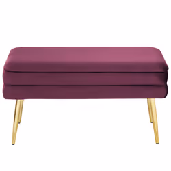 Storage Bench DURHAM Velvet Burgundy