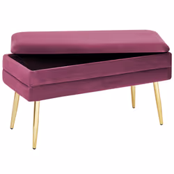 Storage Bench DURHAM Velvet Burgundy - Additional view 4