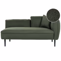 Right Hand Chaise Lounge CHEVANNES Boucle Dark Green
