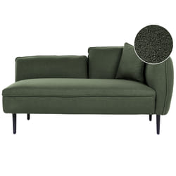 Right Hand Chaise Lounge CHEVANNES Boucle Dark Green