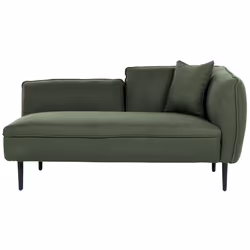 Right Hand Chaise Lounge CHEVANNES Boucle Dark Green