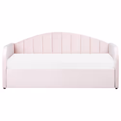 Trundle Bed Velvet EYBURIE 90 x 200 cm (EU Single) Pastel Pink