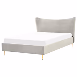 Bed Velvet CHALEIX 160 x 200 cm (EU King Size) Light Grey