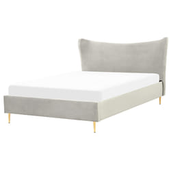 Bed Velvet CHALEIX 160 x 200 cm (EU King Size) Light Grey