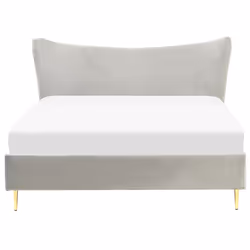 Bed Velvet CHALEIX 160 x 200 cm (EU King Size) Light Grey