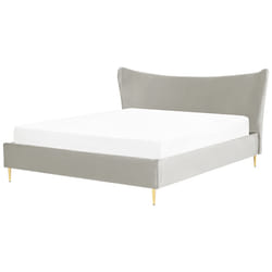 Bed Velvet CHALEIX 180 x 200 cm (EU Super King) Light Grey