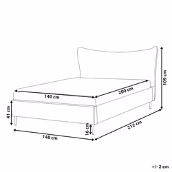 Bed Velvet CHALEIX 140 x 200 cm (EU Double) Taupe