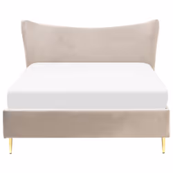 Bed Velvet CHALEIX 140 x 200 cm (EU Double) Taupe