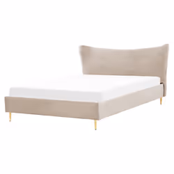 Bed Velvet CHALEIX 160 x 200 cm (EU King Size) Taupe