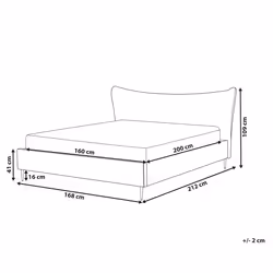 Bed Velvet CHALEIX 160 x 200 cm (EU King Size) Taupe