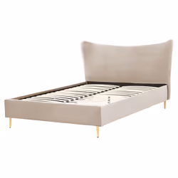 Bed Velvet CHALEIX 160 x 200 cm (EU King Size) Taupe