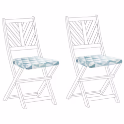 Set of 2 Garden Chair Cushions TERNI 37 x 34 cm Light Blue