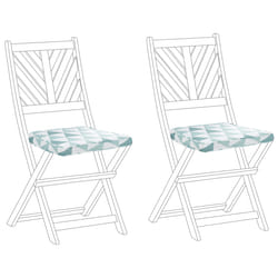 Set of 2 Garden Chair Cushions TERNI 37 x 34 cm Light Blue