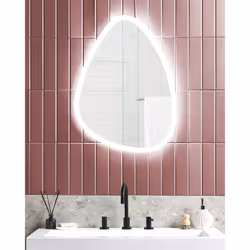 LED Bathroom Mirror BETHUNE 58 cm 78 cm Silver