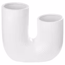 Flower Vase MITILINI Stoneware 23 cm White