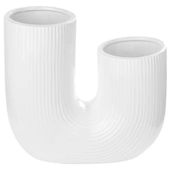 Flower Vase MITILINI Stoneware 23 cm White