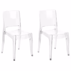 Set of 2 Dining Chairs WESTBRIDGE Transparent