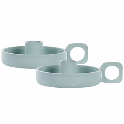 Set of 2 Candle Holders CHORIO Metal 4 cm Mint Green