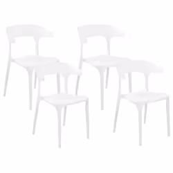 Set of 4 Garden Chairs GUBBIO White