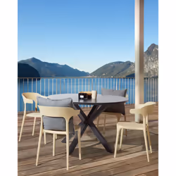 Set of 4 Garden Chairs GUBBIO Sand Beige
