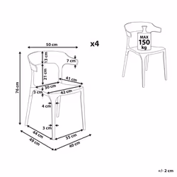 Set of 4 Garden Chairs GUBBIO Sand Beige
