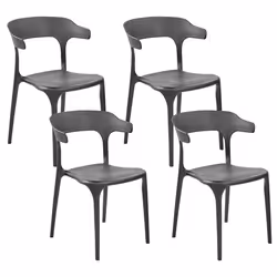 Set of 4 Garden Chairs GUBBIO Black