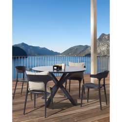 Set of 4 Garden Chairs GUBBIO Black