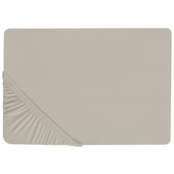 Fitted Sheet JANBU Cotton 90 x 200 cm Taupe