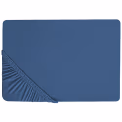 Fitted Sheet JANBU Cotton 200 x 200 cm Navy Blue