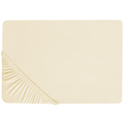 Fitted Sheet JANBU Cotton 90 x 200 cm Beige
