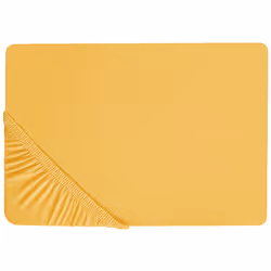 Fitted Sheet JANBU Cotton 160 x 200 cm Mustard