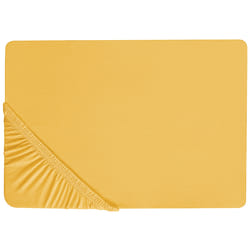 Fitted Sheet JANBU Cotton 160 x 200 cm Mustard