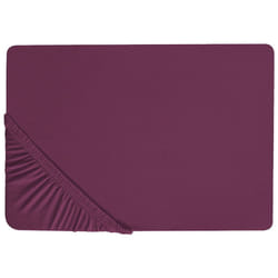Cotton Fitted Sheet 180 x 200 cm Burgundy JANBU