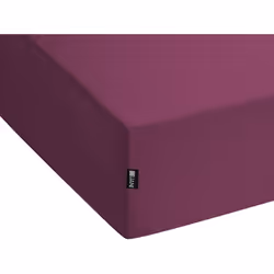 Cotton Fitted Sheet 180 x 200 cm Burgundy JANBU