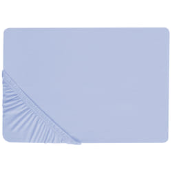 Fitted Sheet JANBU Cotton 90 x 200 cm Light Blue