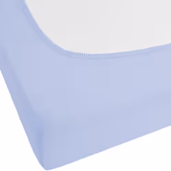 Fitted Sheet JANBU Cotton 160 x 200 cm Light Blue