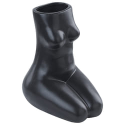 Flower Vase PYRGOS Ceramic 22 cm Black