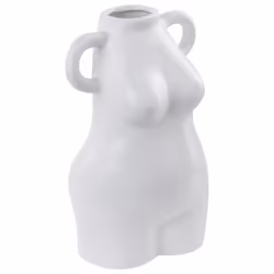 Flower Vase AIGIO Ceramic 25 cm White