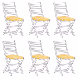Set of 6 Garden Chair Cushions TOLVE 39 x 31 cm Yellow