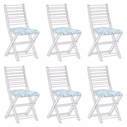 Set of 6 Garden Chair Cushions TOLVE 39 x 31 cm Light Blue