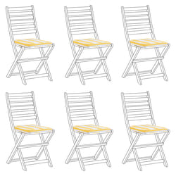 Set of 6 Garden Chair Cushions TOLVE 39 x 31 cm Yellow