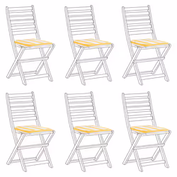 Set of 6 Garden Chair Cushions TOLVE 39 x 31 cm Yellow