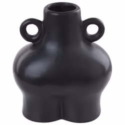Flower Vase NAFPLIO Ceramic 32 cm Black
