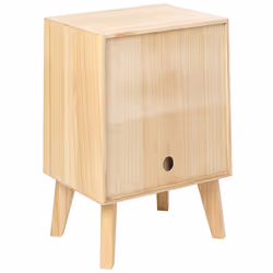 1 Drawer Bedside Table SENEY Paulownia Wood Light Brown - Additional view 5