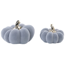 Set of 2 Figurines Pumpkin KATERINIS Velvet Grey