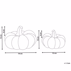 Set of 2 Figurines Pumpkin KATERINIS Velvet Grey