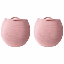 Set of 2 Cotton Baskets Pink PANJGUR