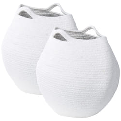 Set of 2 Baskets PANJGUR Cotton White