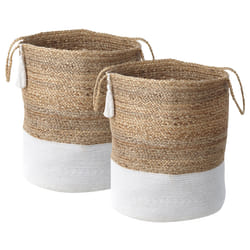 Set of 2 Baskets GAJAR Jute White