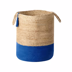 Set of 2 Jute Baskets Navy and Beige GAJAR